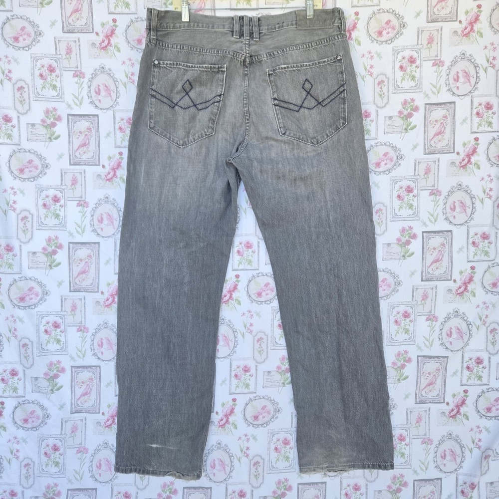 Sean John Hamilton‎ Men's 36 Relaxed Straight Leg Jeans Gray Wash Y2K Streetwear